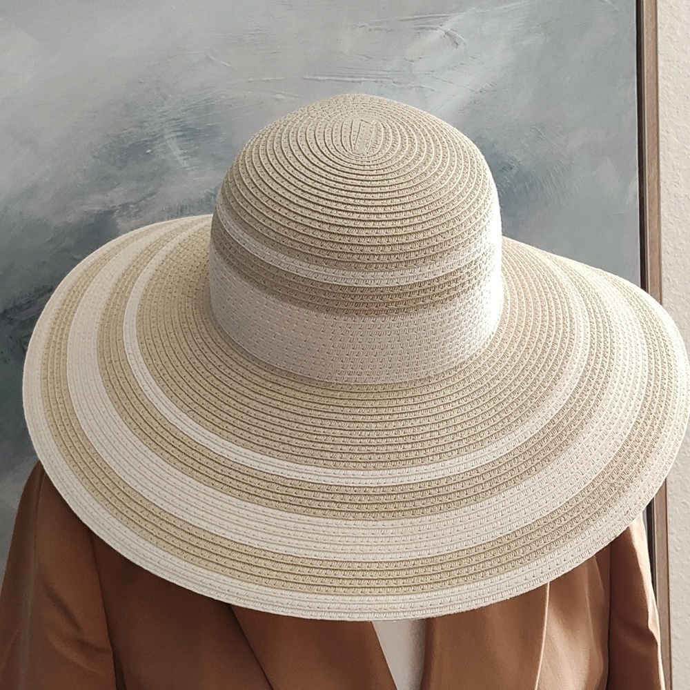 New J.Crew Striped Straw Hat